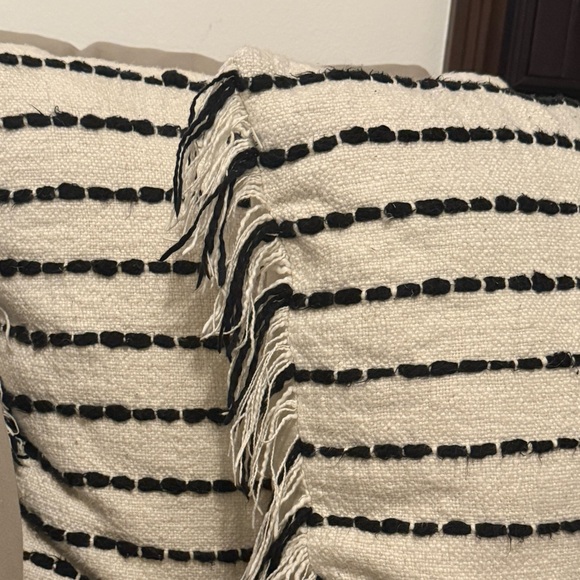 Black and white striped throw pillows - Picture 2 of 2